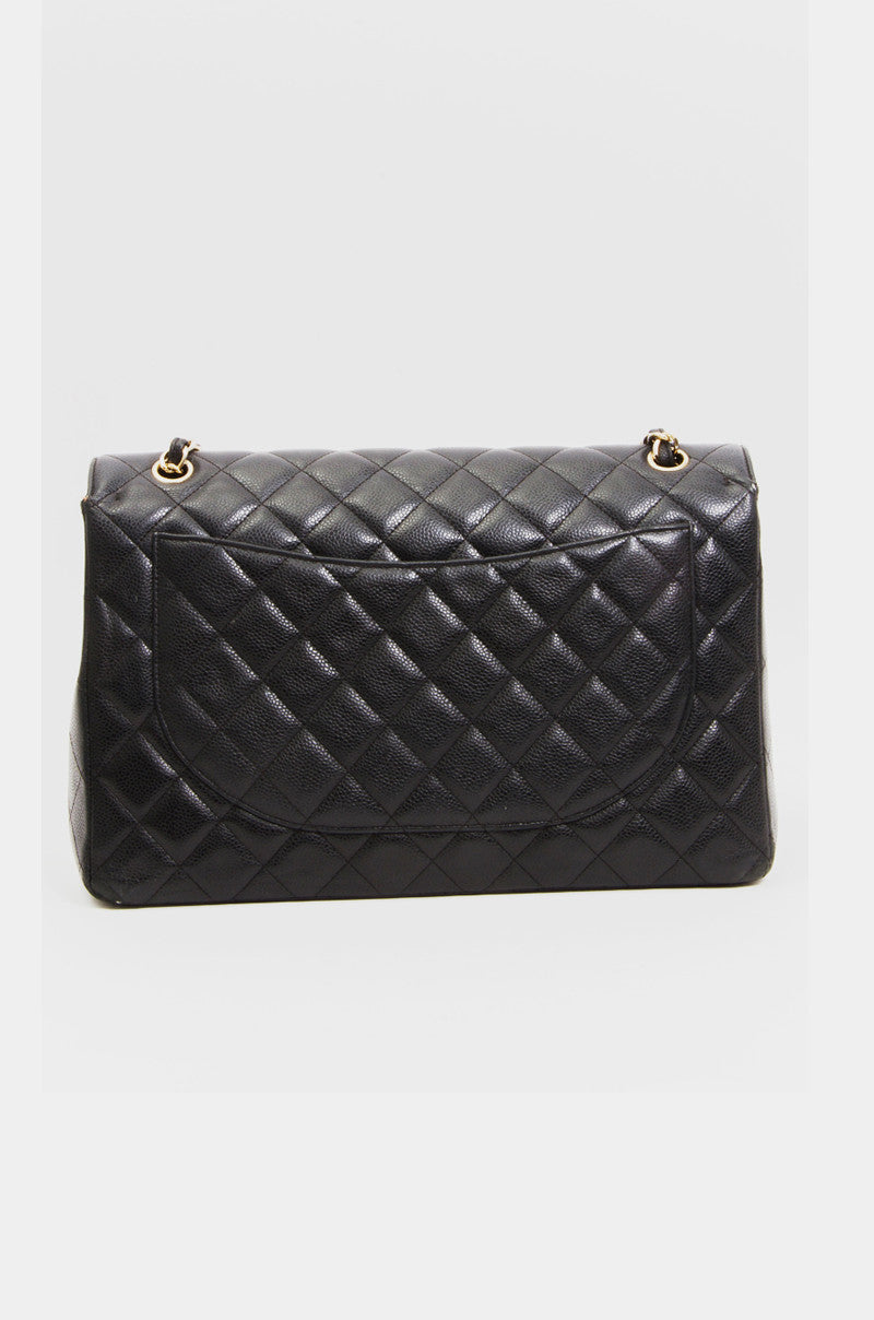 JUMBO QUILTED CAVIAR FLAP BAG