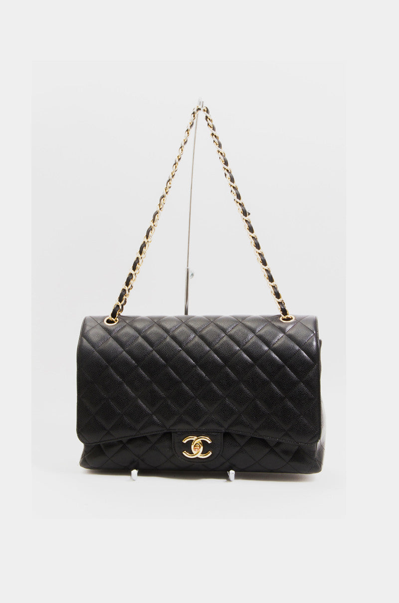 JUMBO QUILTED CAVIAR FLAP BAG