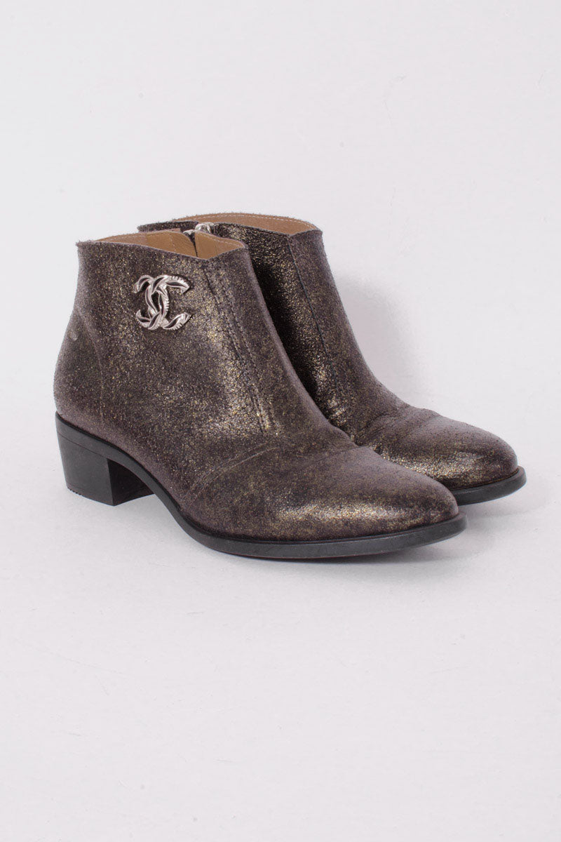 METALLIC ANKLE BOOTS