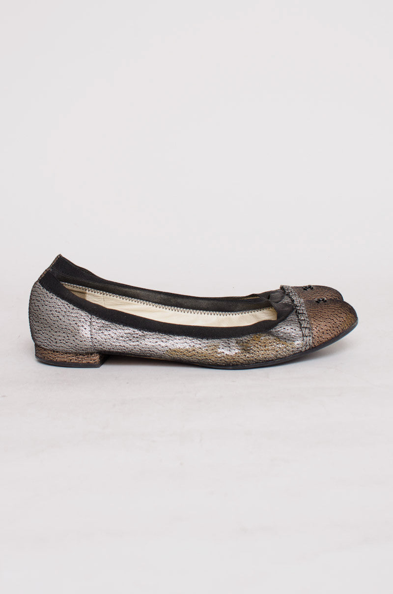 METALLIC BALLET FLATS