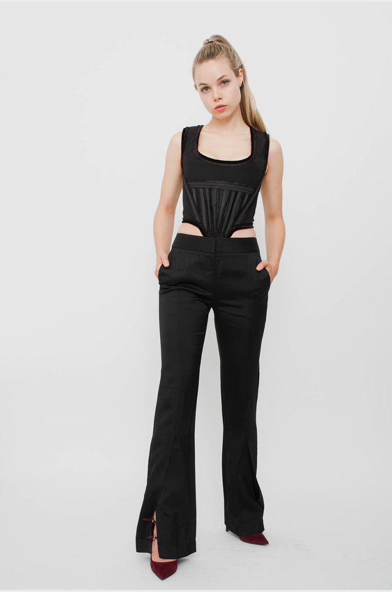 SLIT FLARE TROUSERS