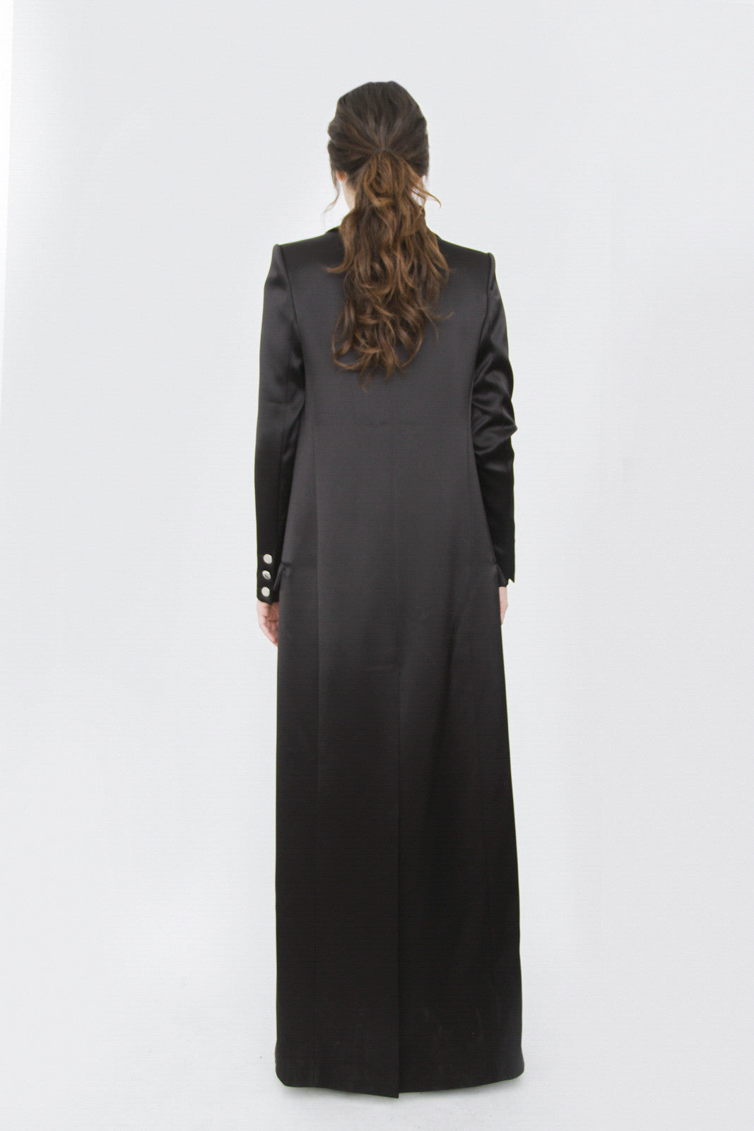 SATIN FLOOR LENGTH COAT