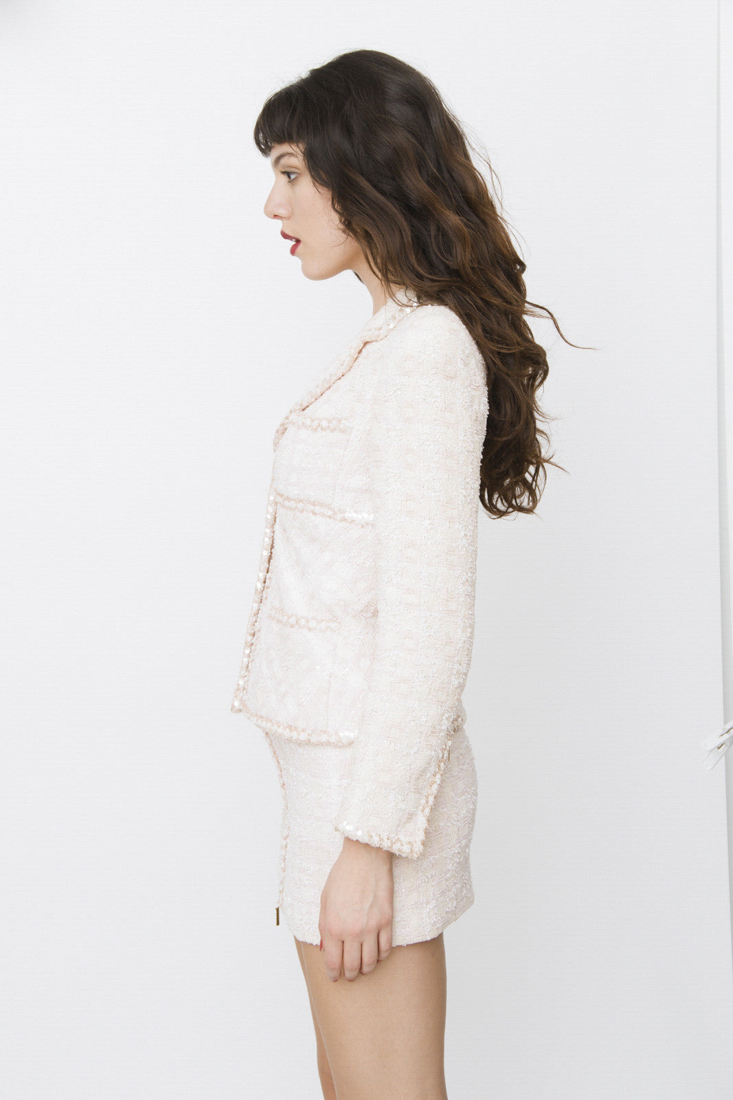 PINK TWEED SKIRT SUIT