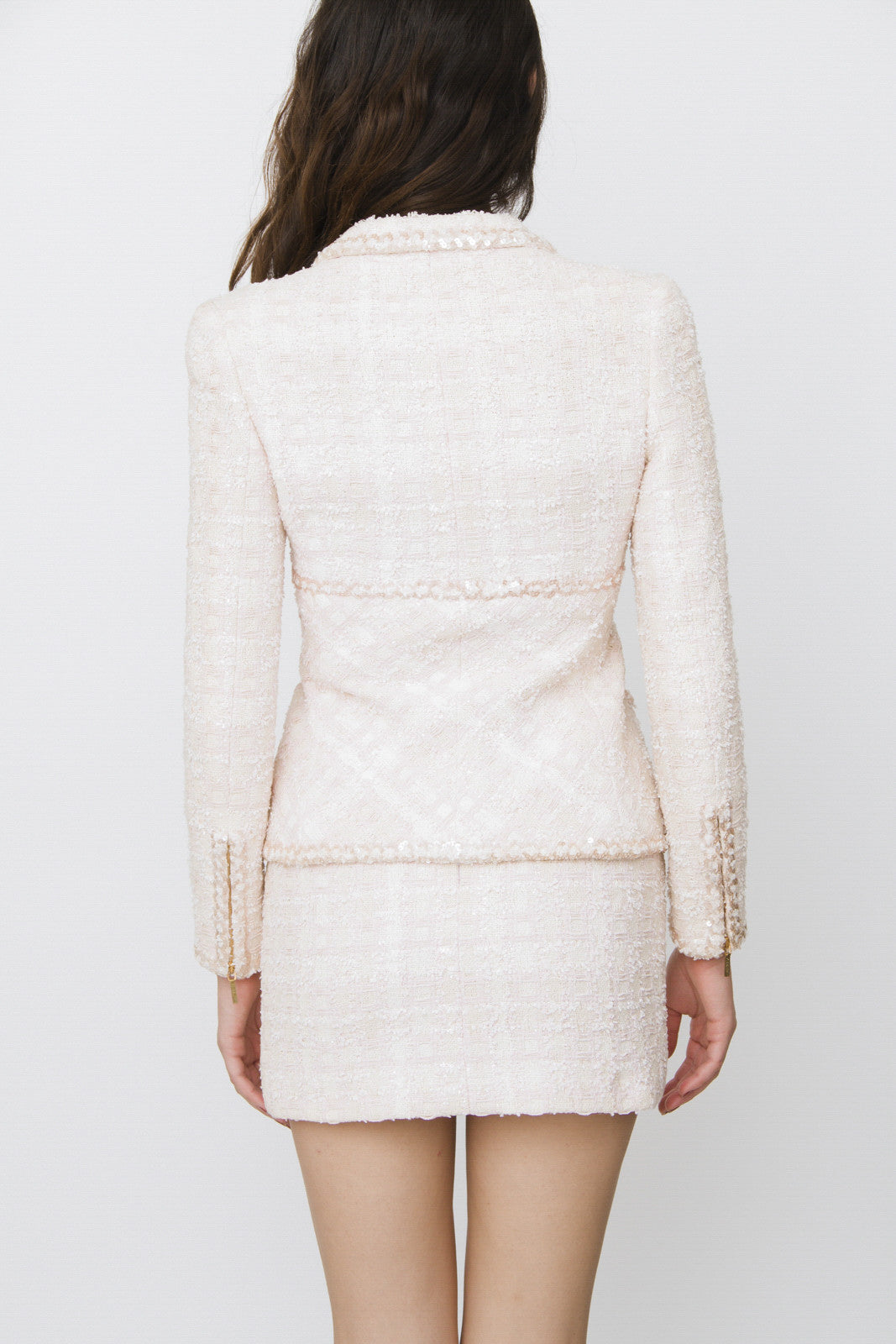 PINK TWEED SKIRT SUIT