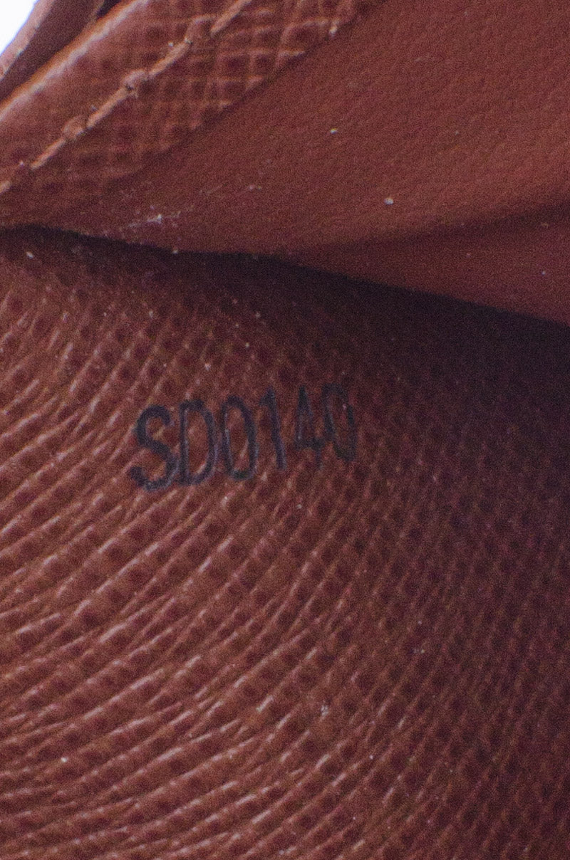 SARAH MONOGRAM WALLET WITH TAGS