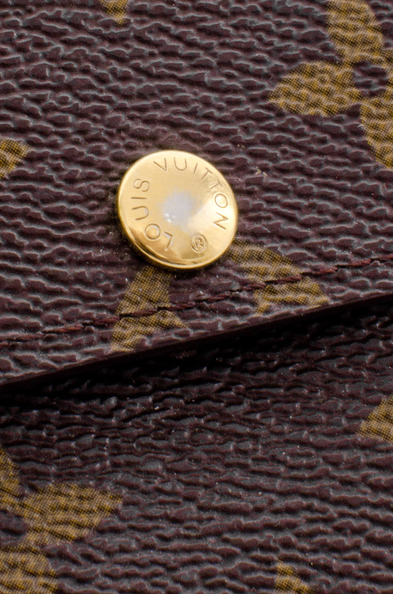 SARAH MONOGRAM WALLET WITH TAGS