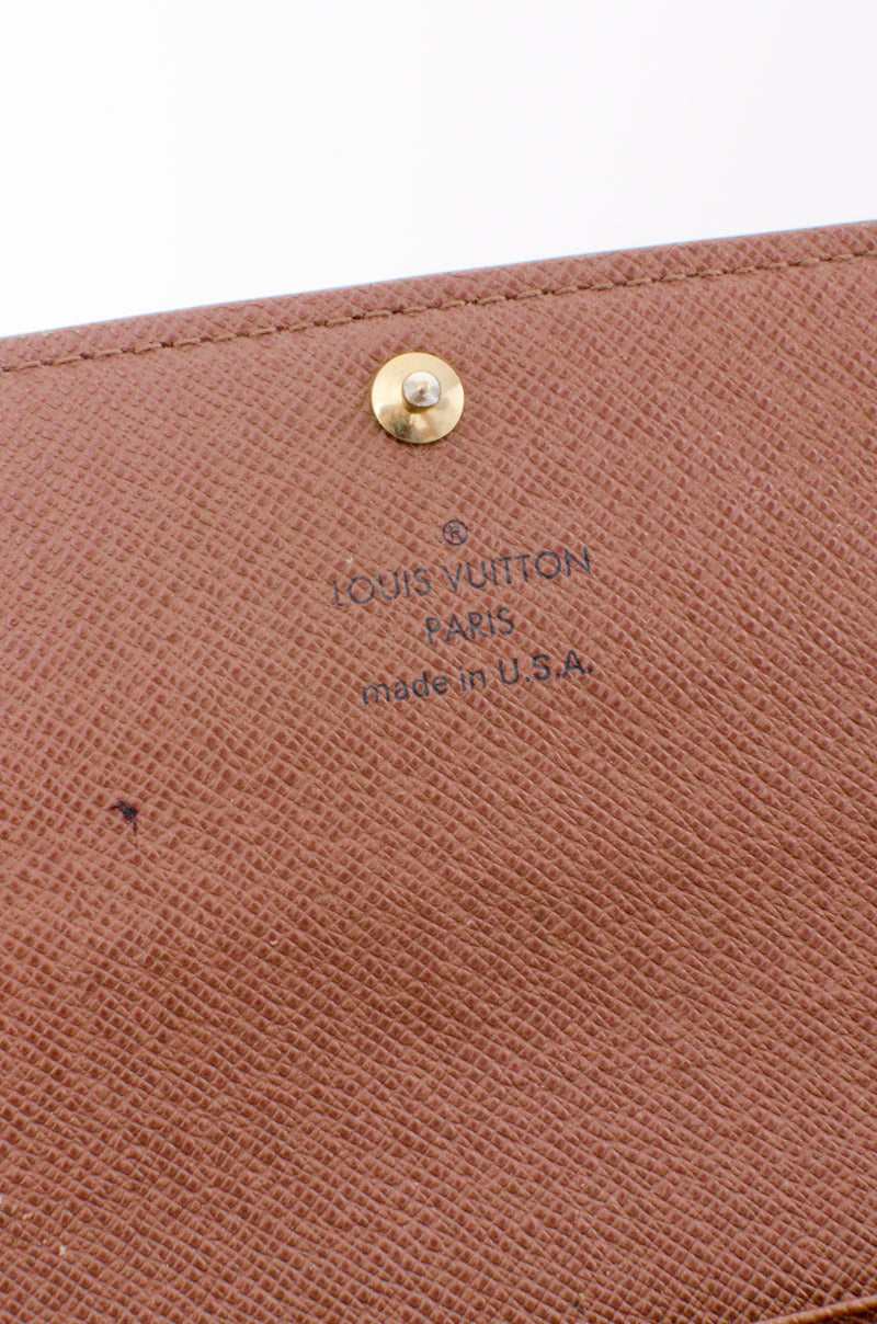 SARAH MONOGRAM WALLET WITH TAGS