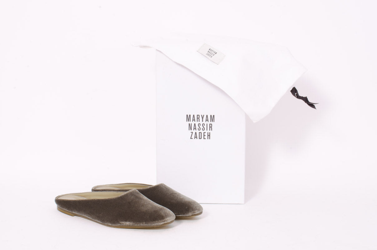 VELVET FLAT SLIDES