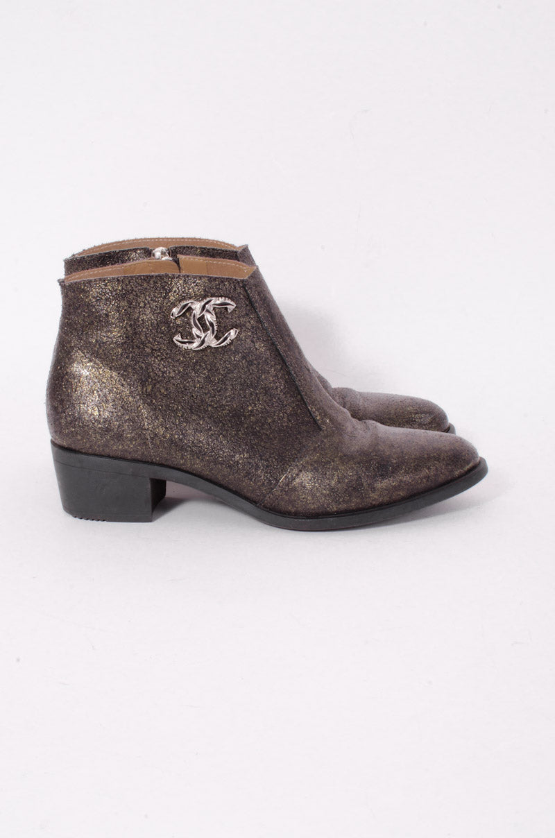 METALLIC ANKLE BOOTS