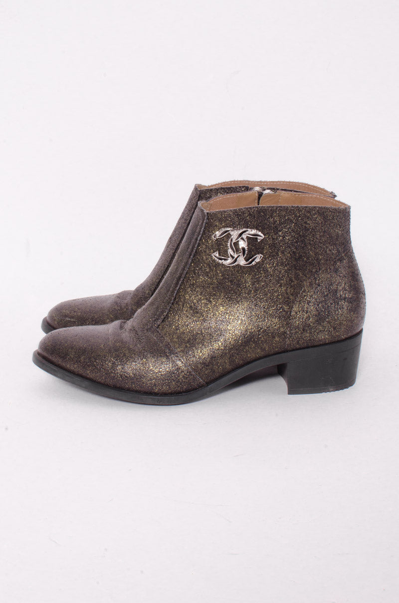 METALLIC ANKLE BOOTS