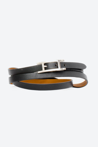 CURVED H BELT WITH BUCKLE
