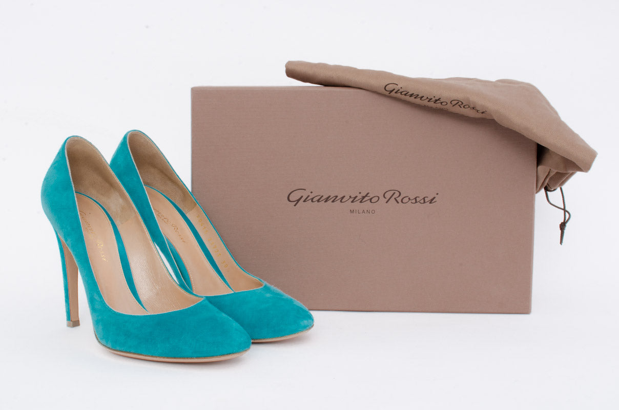 CYAN SUEDE STILETTO