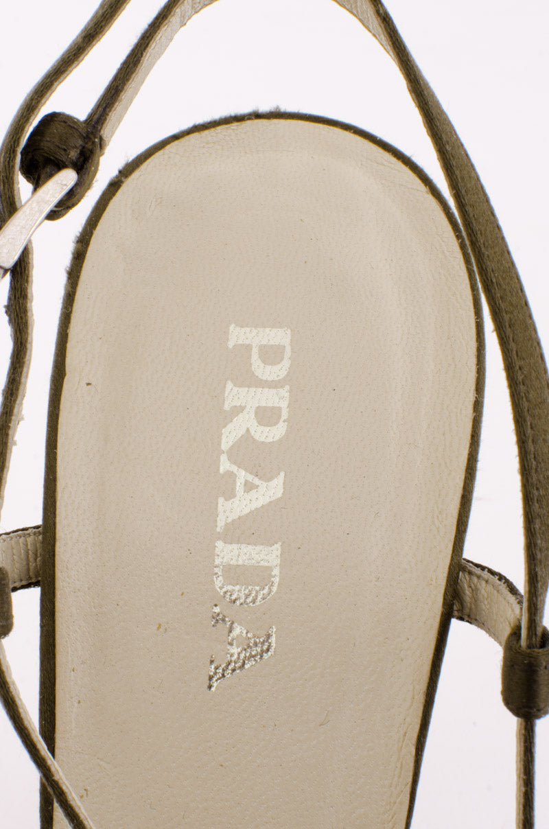 OLIVE SATIN PLATFORMS