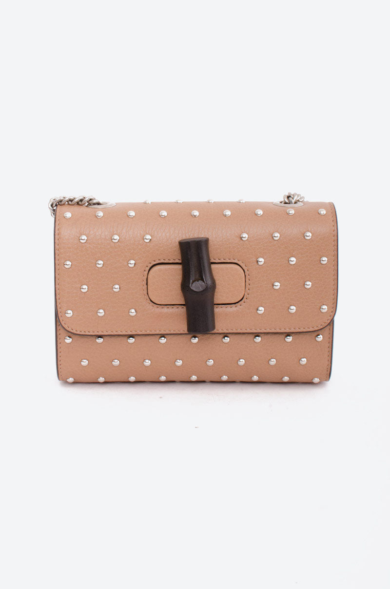 STUDDED MISS BAMBOO BAG