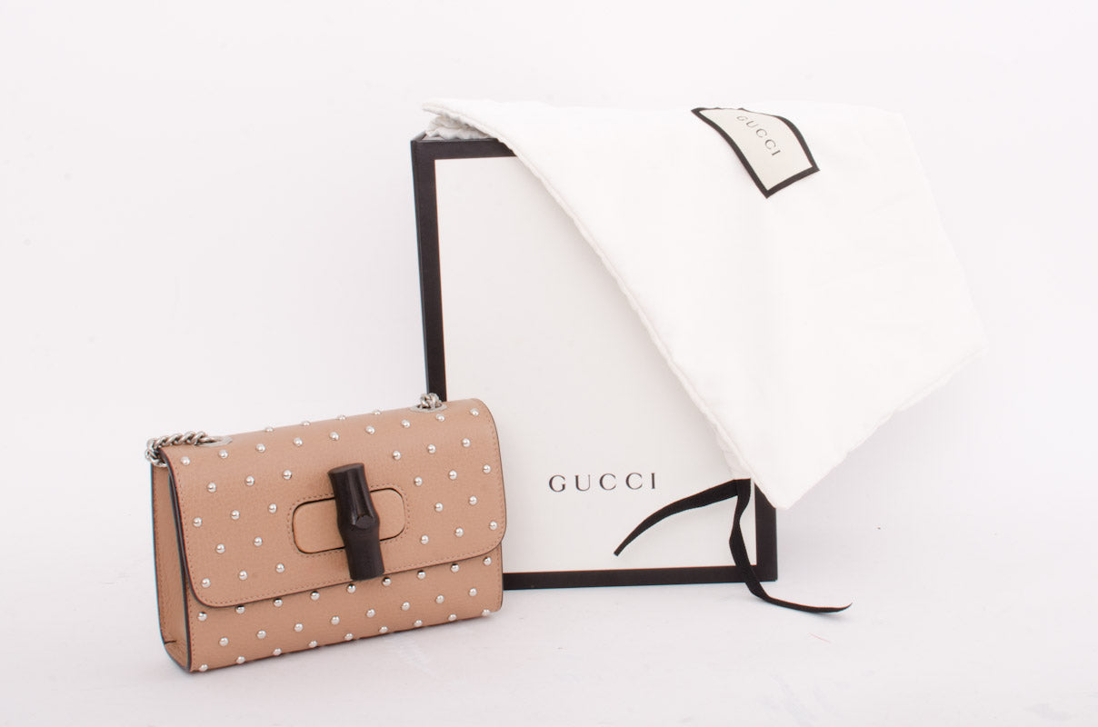 STUDDED MISS BAMBOO BAG