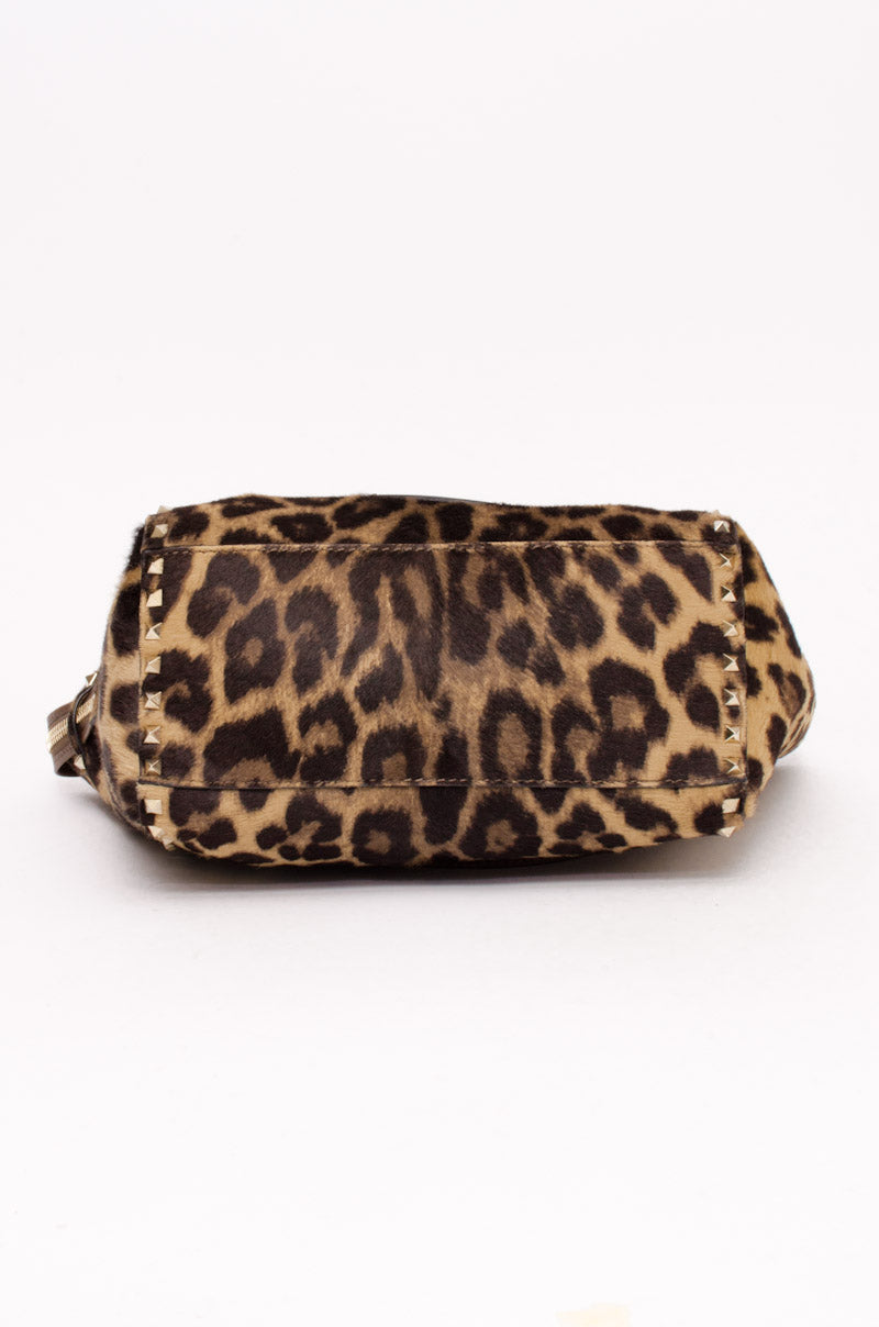 PONYHAIR LEOPARD ROCKSTUD BAG