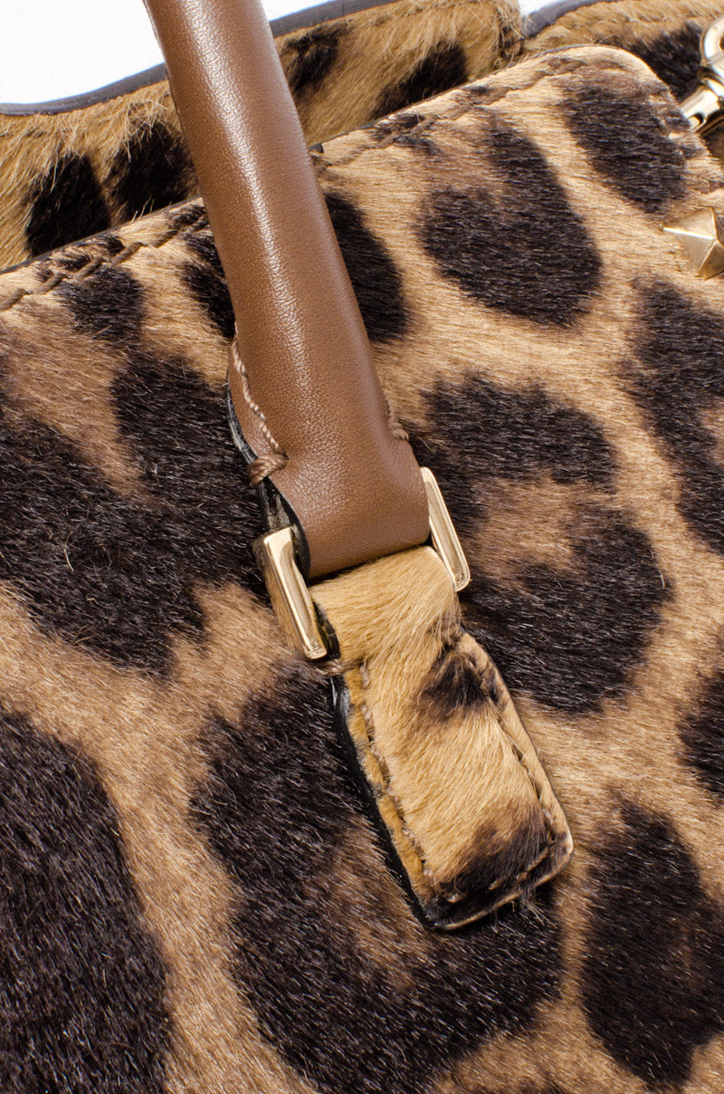 PONYHAIR LEOPARD ROCKSTUD BAG