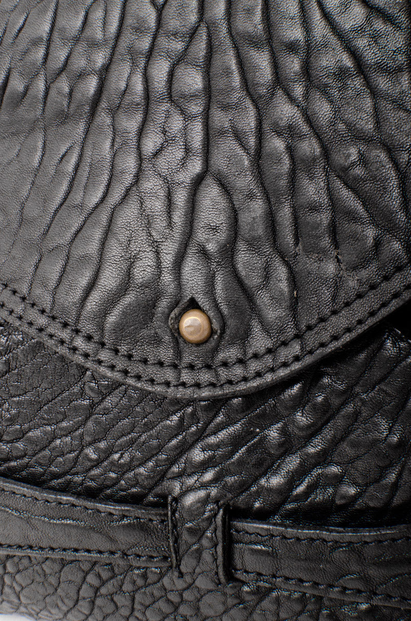 PEBBLED LEATHER FLAP BAG
