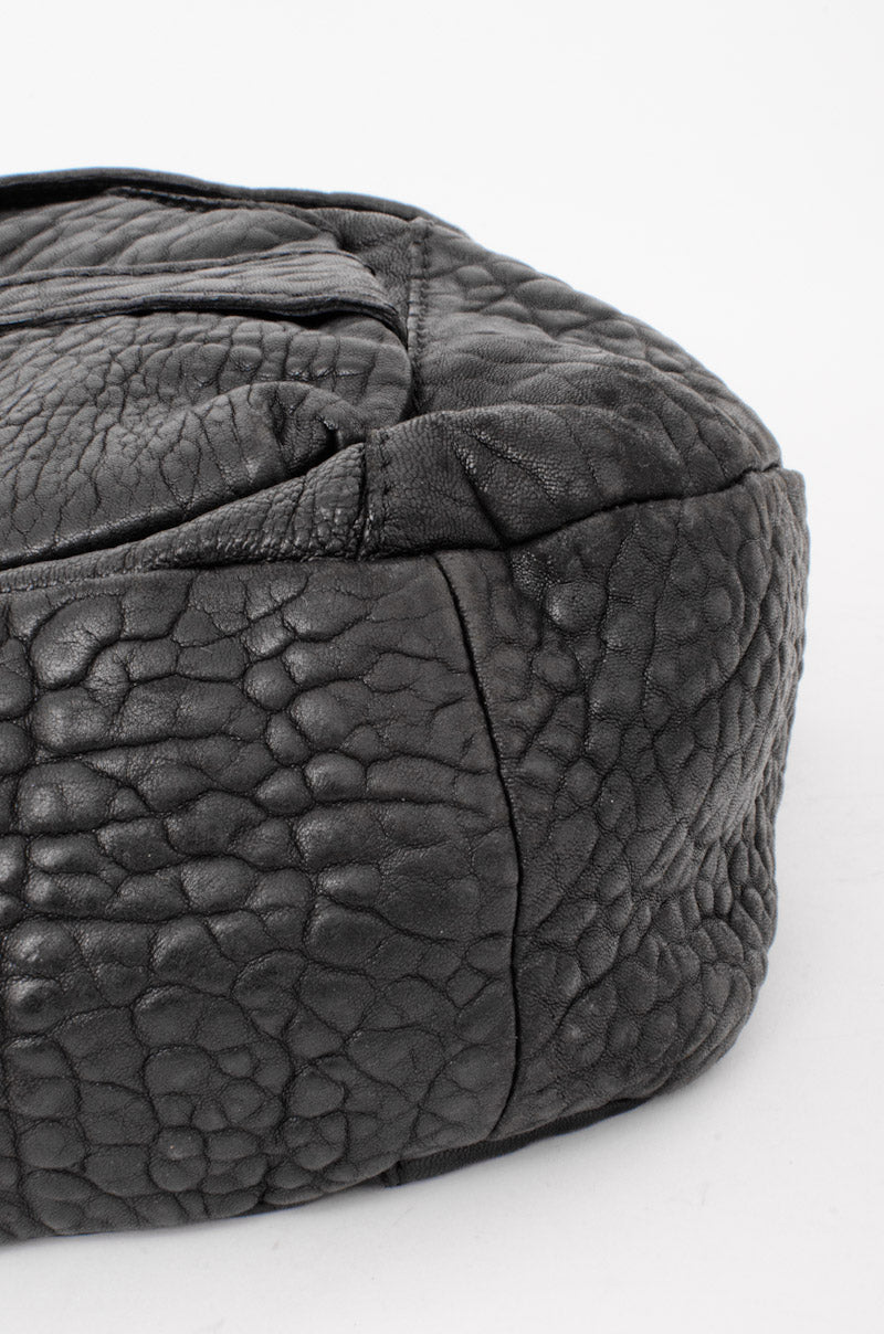 PEBBLED LEATHER FLAP BAG