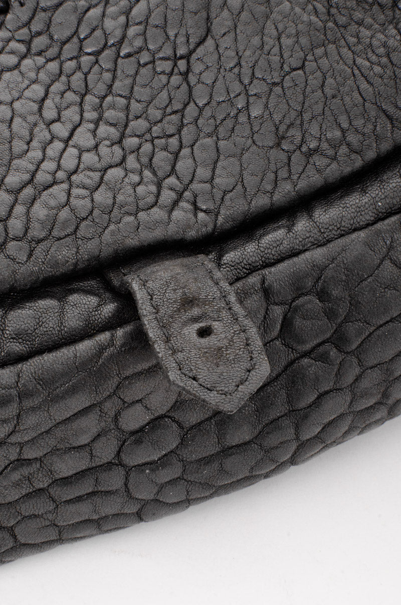 PEBBLED LEATHER FLAP BAG