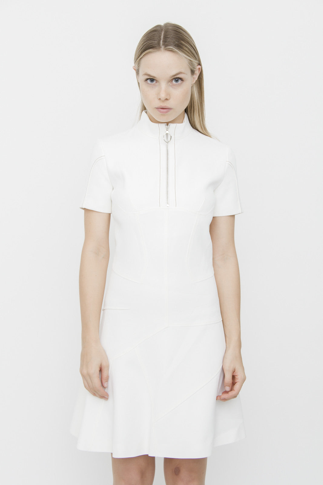 WHITE ZIP DRESS