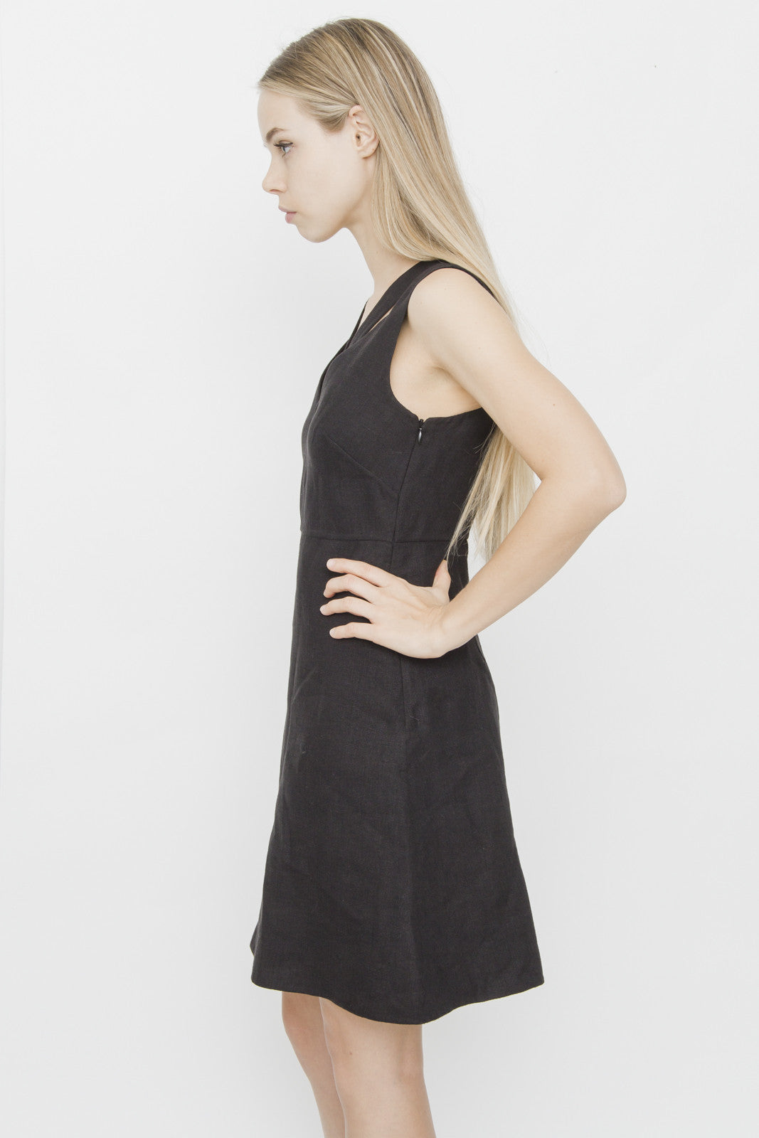LINEN CRISS CROSS DRESS
