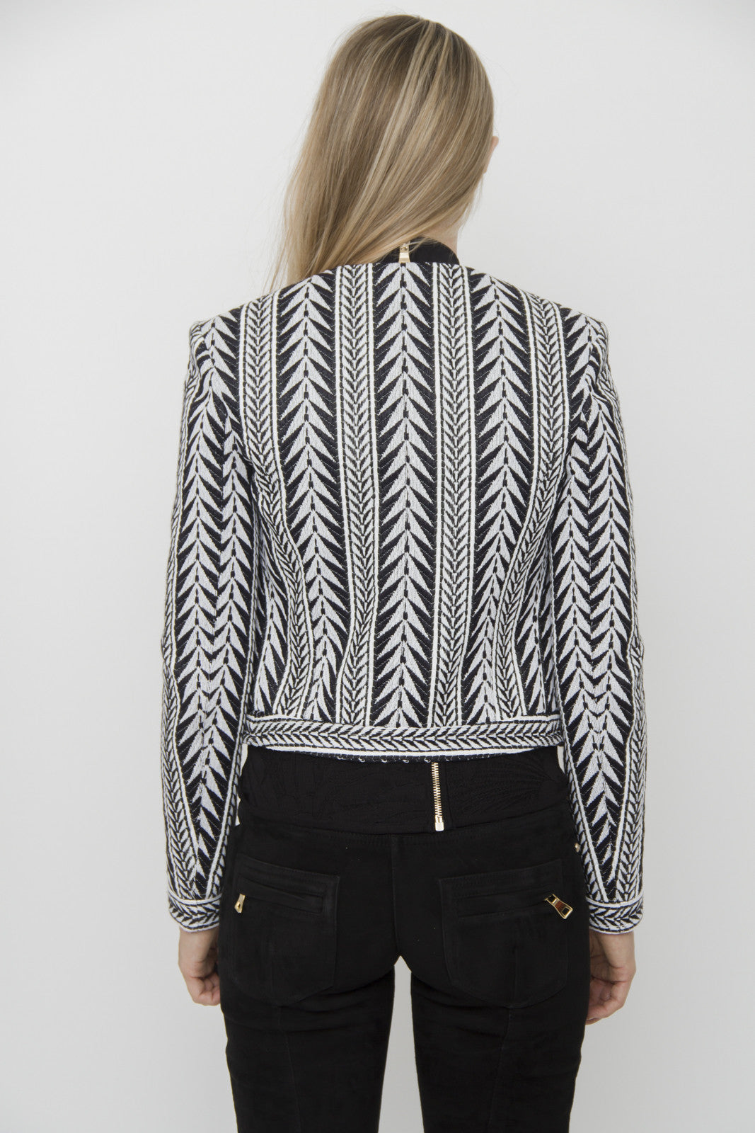 PRINTED KNIT BLAZER