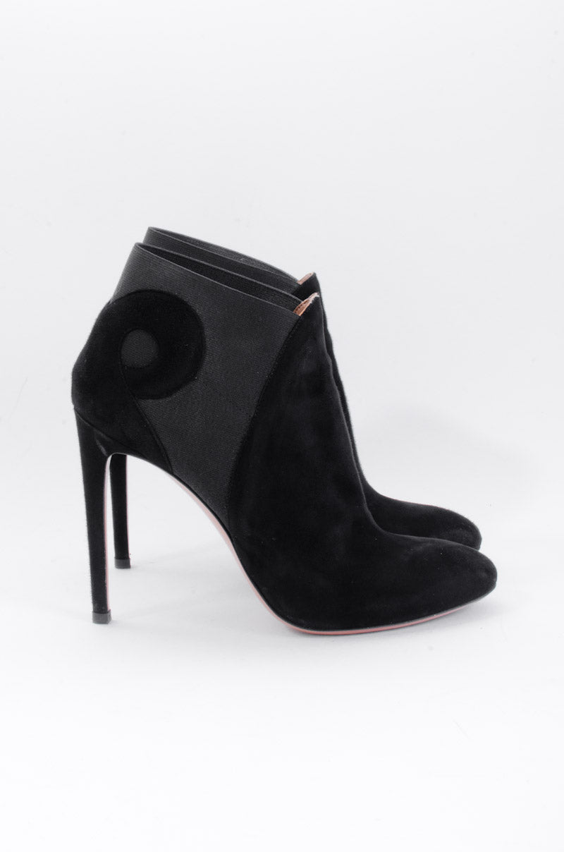 SUEDE SWIRL ANKLE BOOTS