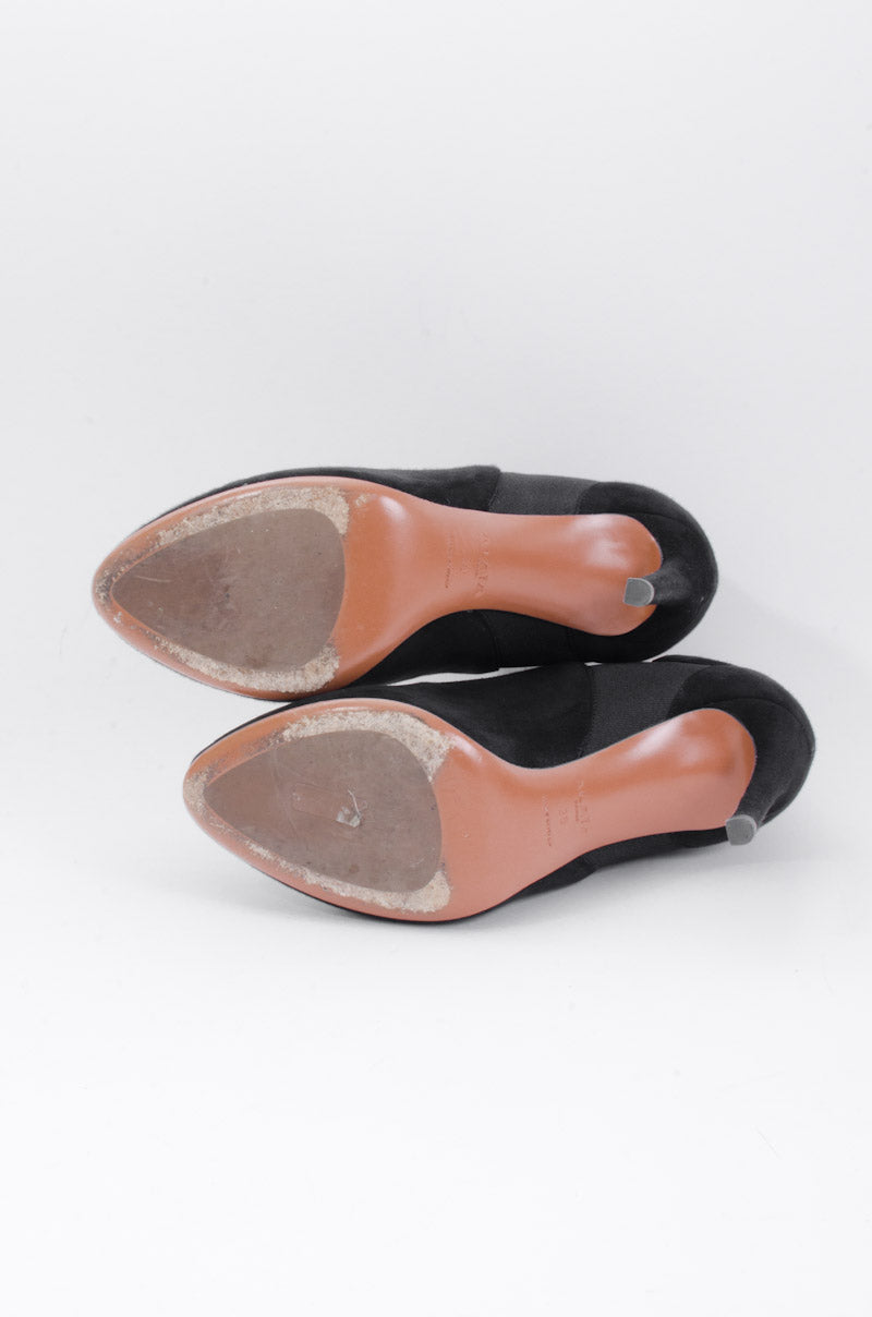 SUEDE SWIRL ANKLE BOOTS