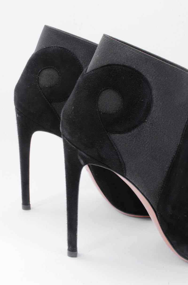 SUEDE SWIRL ANKLE BOOTS