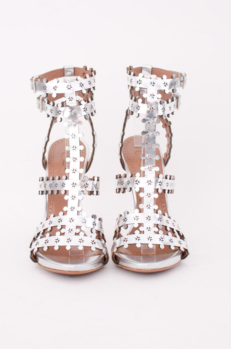 SILVER STRAPPY HEELS