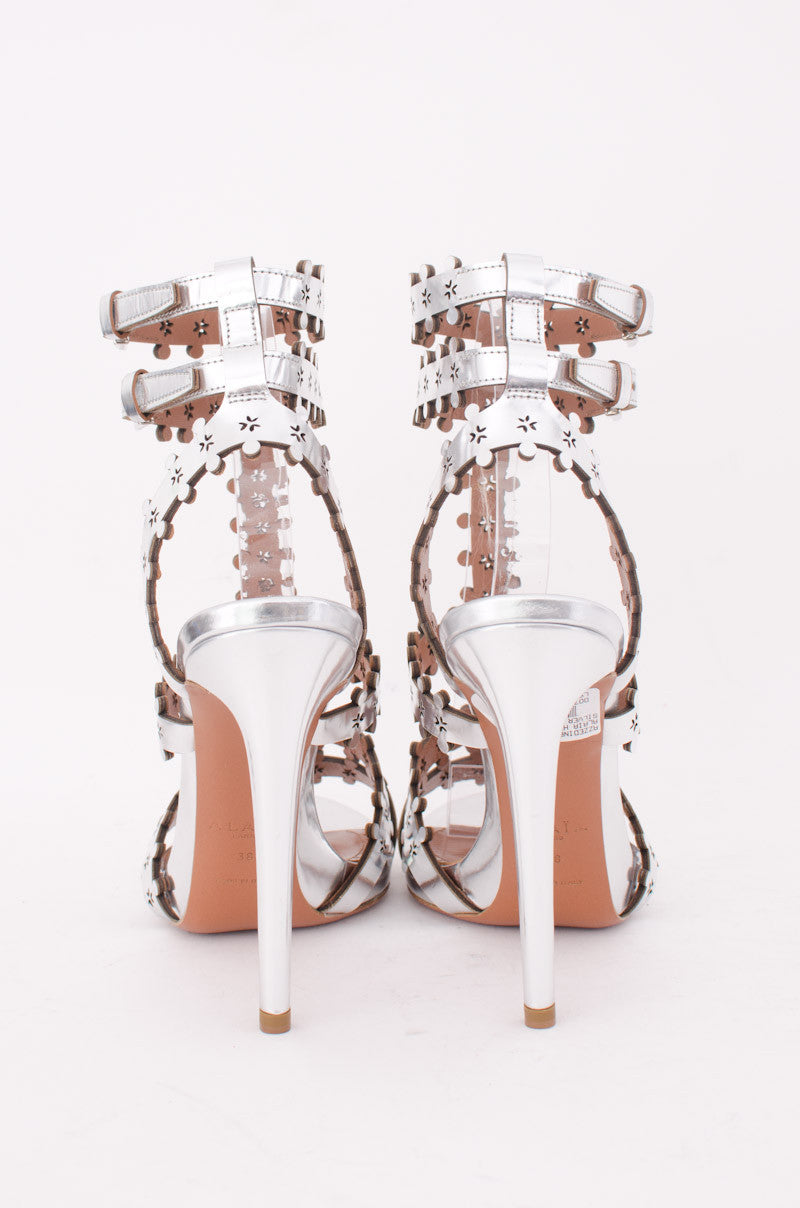 SILVER STRAPPY HEELS