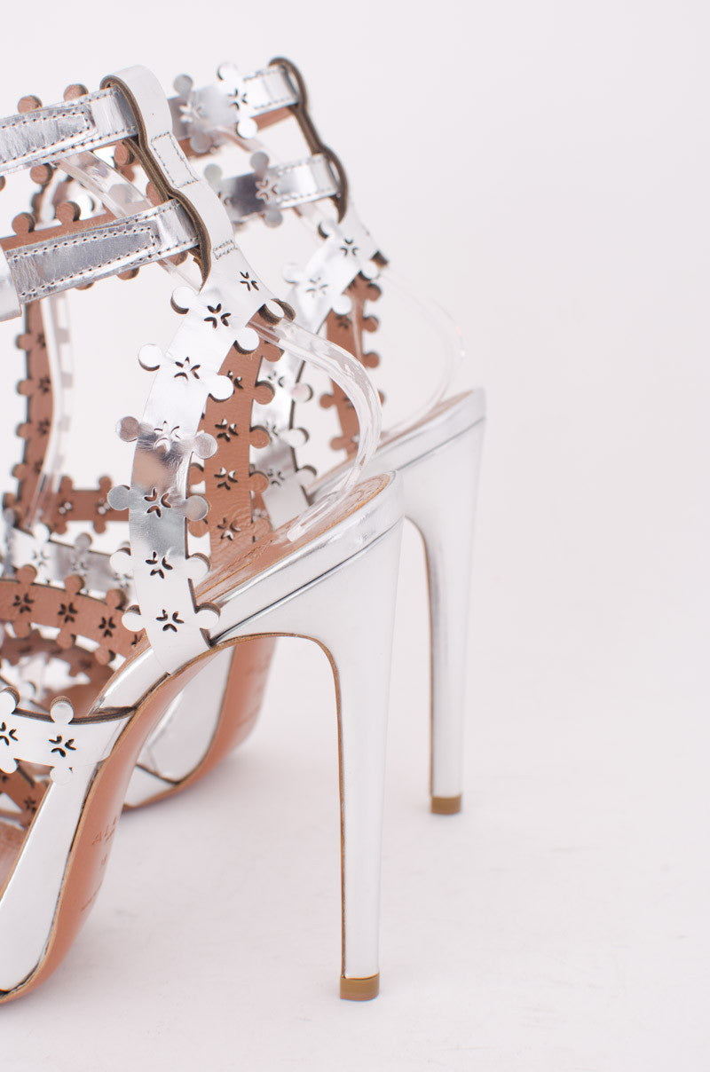 SILVER STRAPPY HEELS