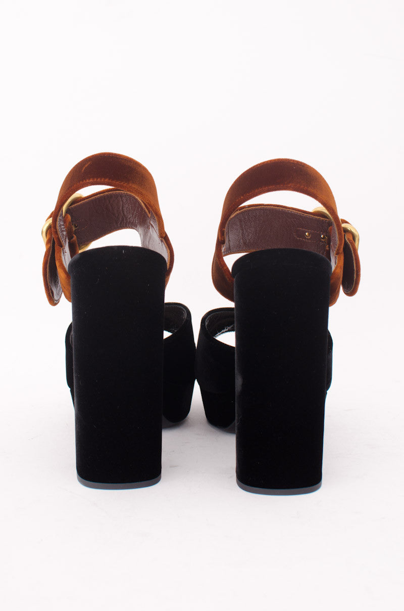 BICOLOR VELVET PLATFORMS