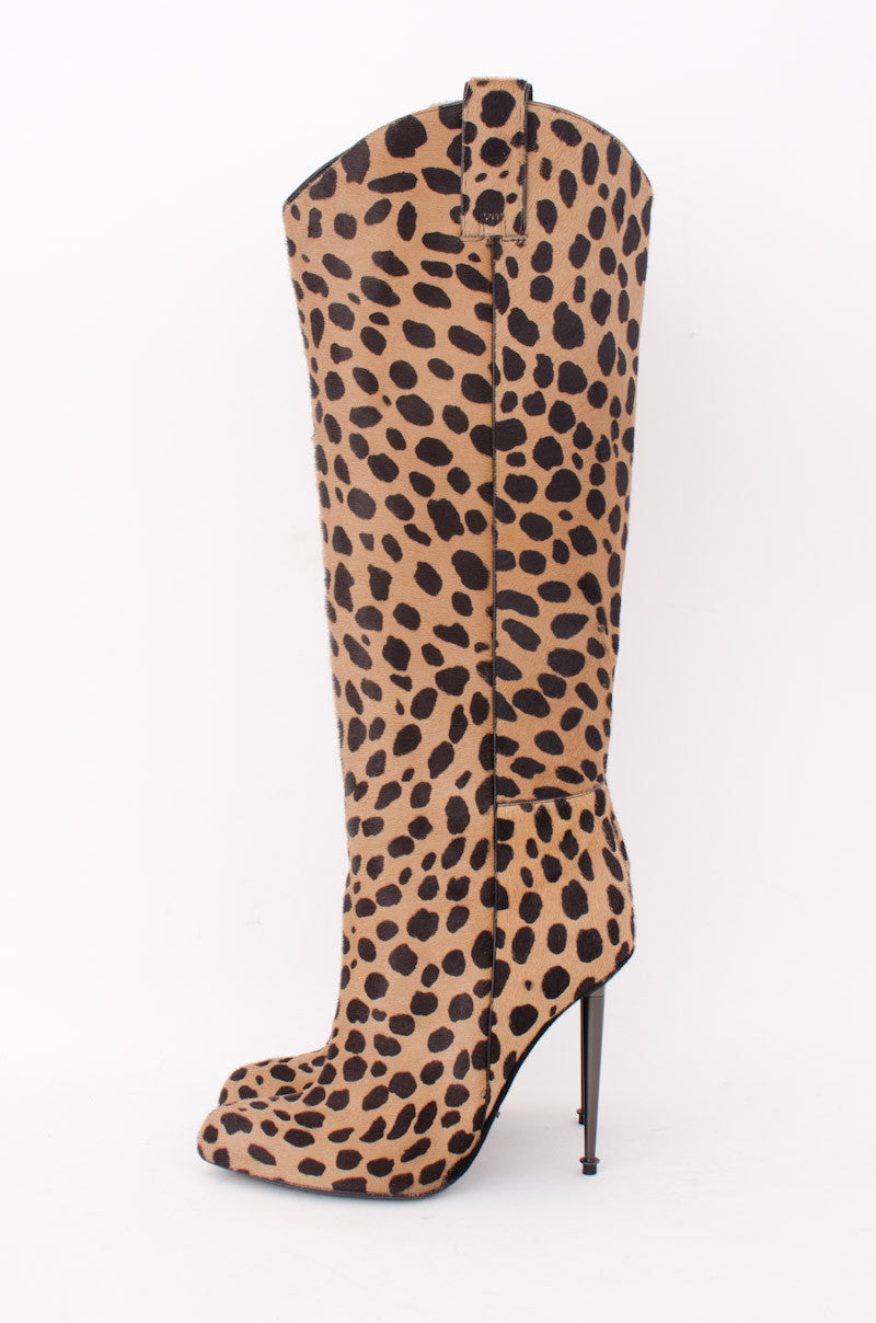 PONYHAIR LEOPARD PRINT BOOTS