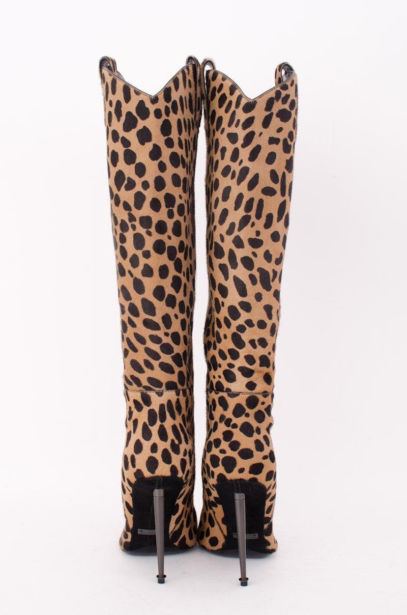 PONYHAIR LEOPARD PRINT BOOTS