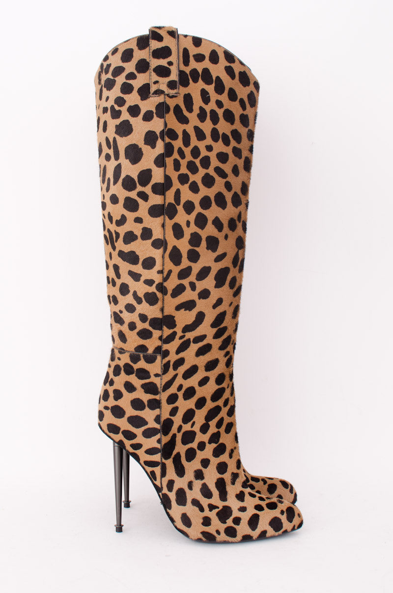 PONYHAIR LEOPARD PRINT BOOTS