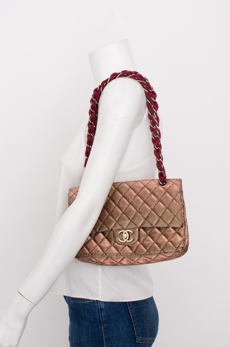 METALLIC DOUBLE CLASSIC FLAP PURSE