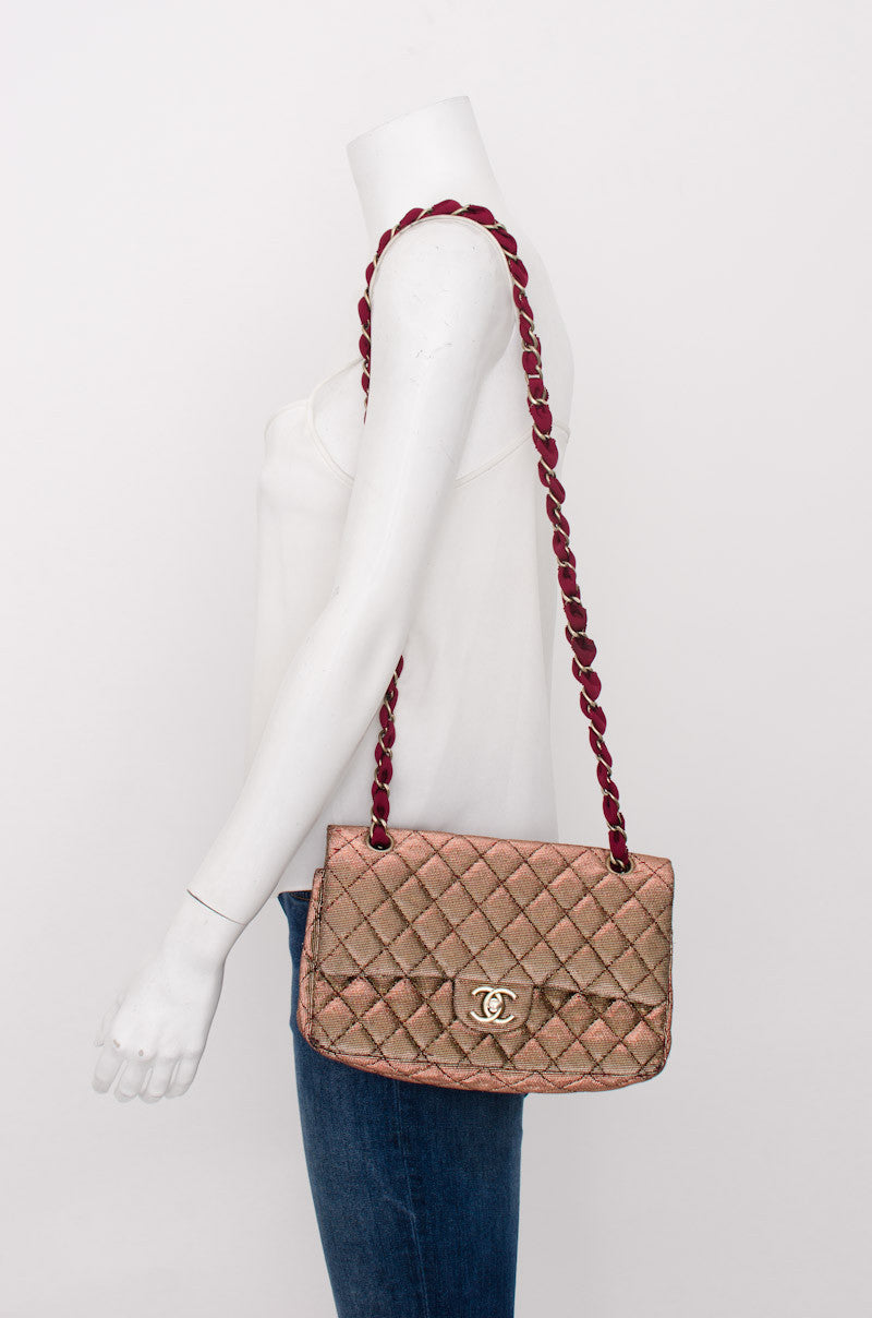 METALLIC DOUBLE CLASSIC FLAP PURSE