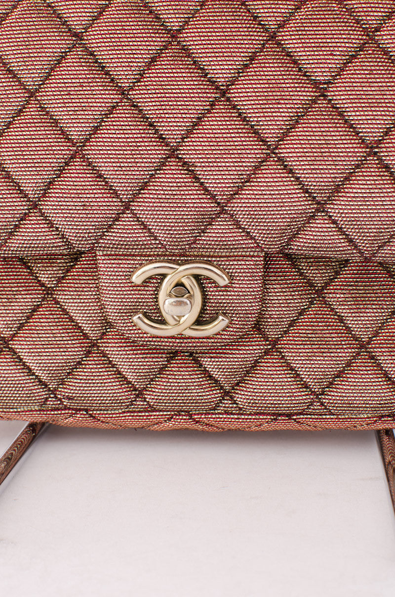 METALLIC DOUBLE CLASSIC FLAP PURSE