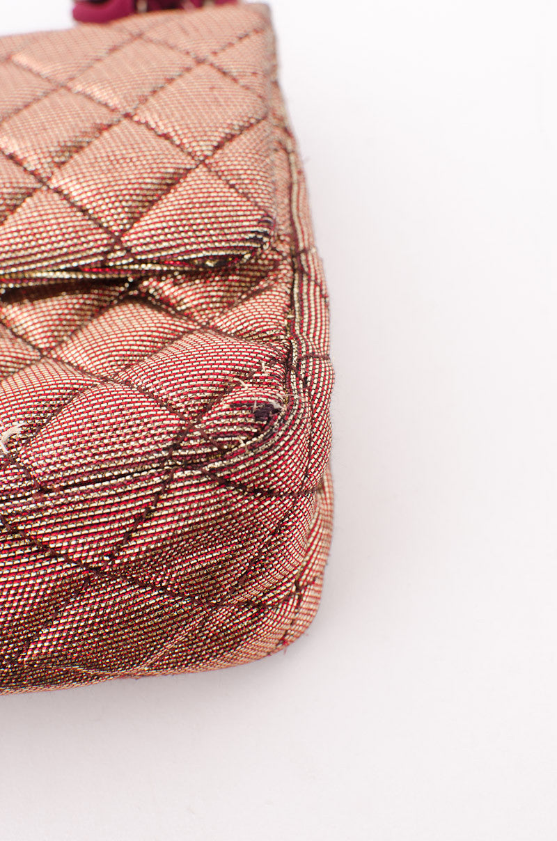 METALLIC DOUBLE CLASSIC FLAP PURSE