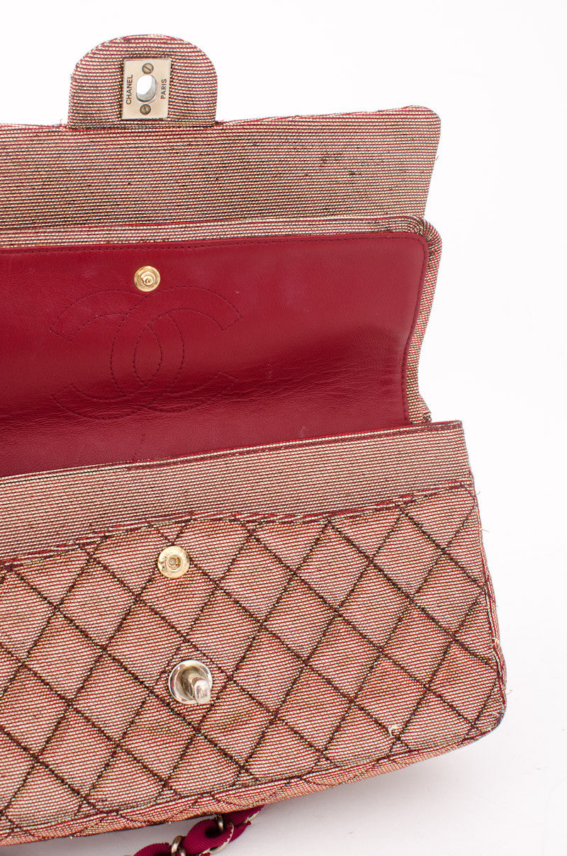 METALLIC DOUBLE CLASSIC FLAP PURSE