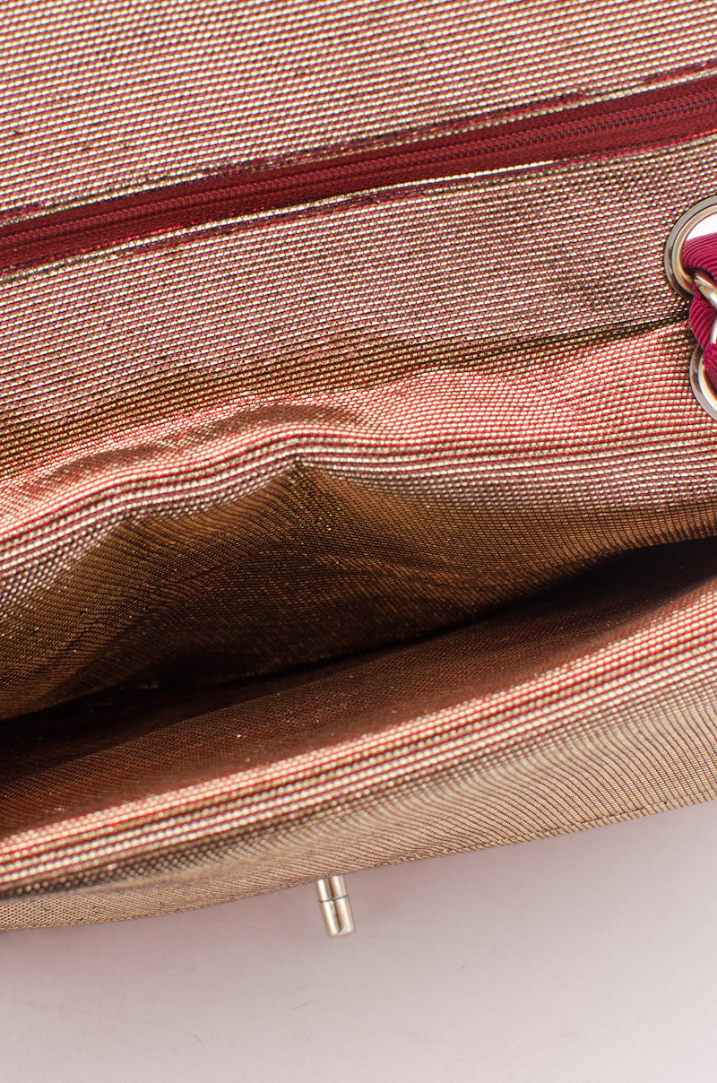 METALLIC DOUBLE CLASSIC FLAP PURSE