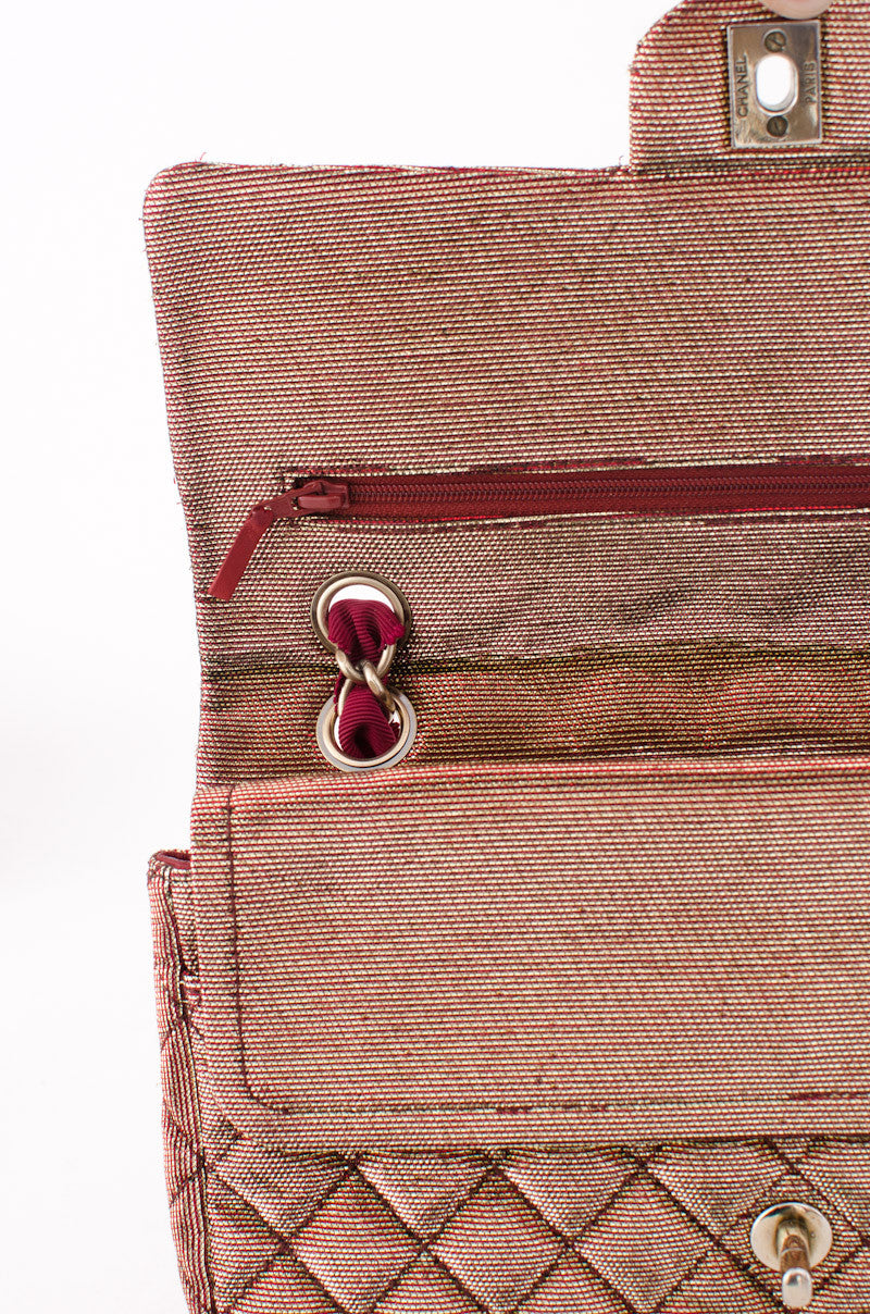 METALLIC DOUBLE CLASSIC FLAP PURSE