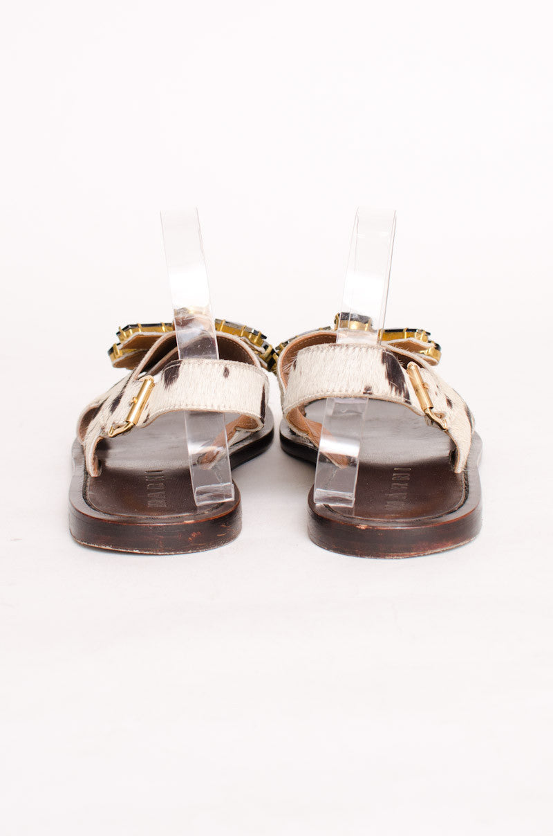 PONYHAIR GEMSTONE SANDALS