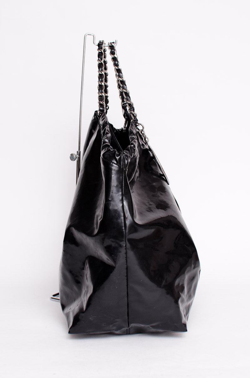 PATENT CABAS TOTE