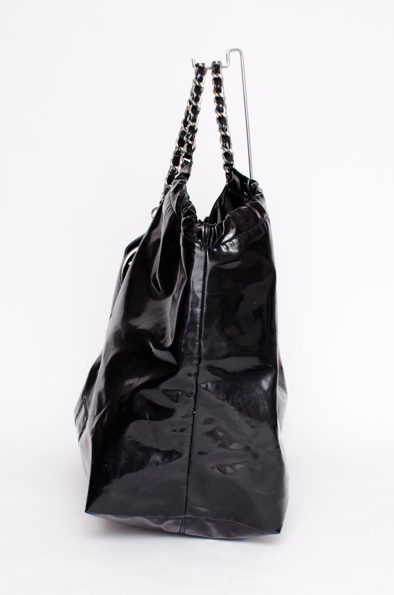PATENT CABAS TOTE