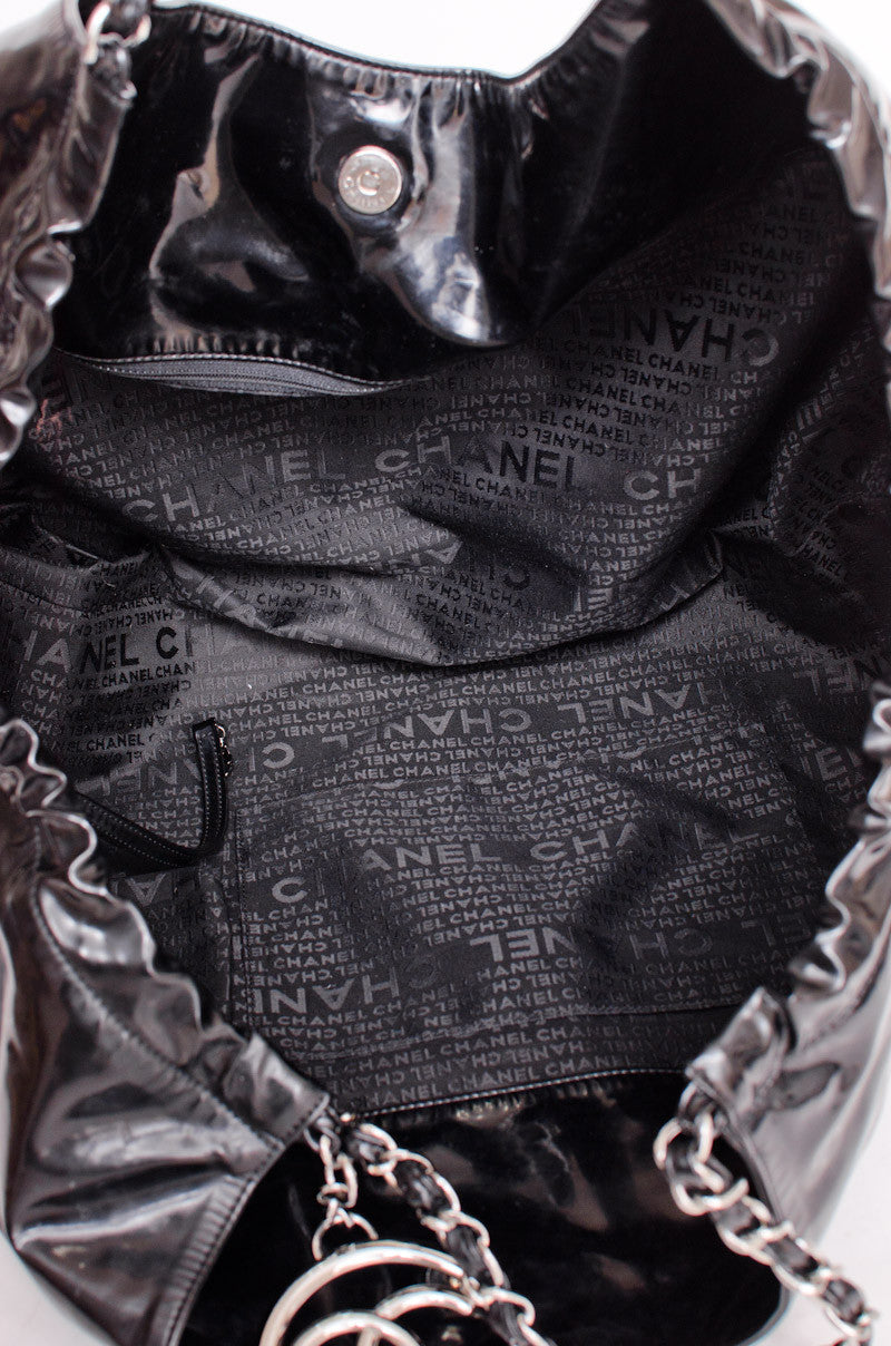 PATENT CABAS TOTE