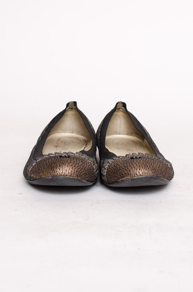 METALLIC BALLET FLATS