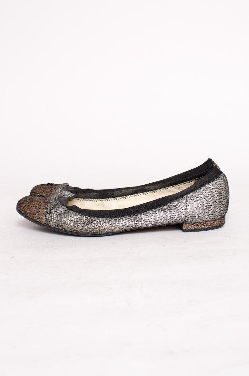 METALLIC BALLET FLATS